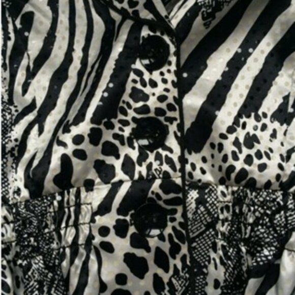 JOSEPH RIBKOFF Womens Sequin Jacket Sz 14 Animal Print Black White  Lined - Picture 11 of 16